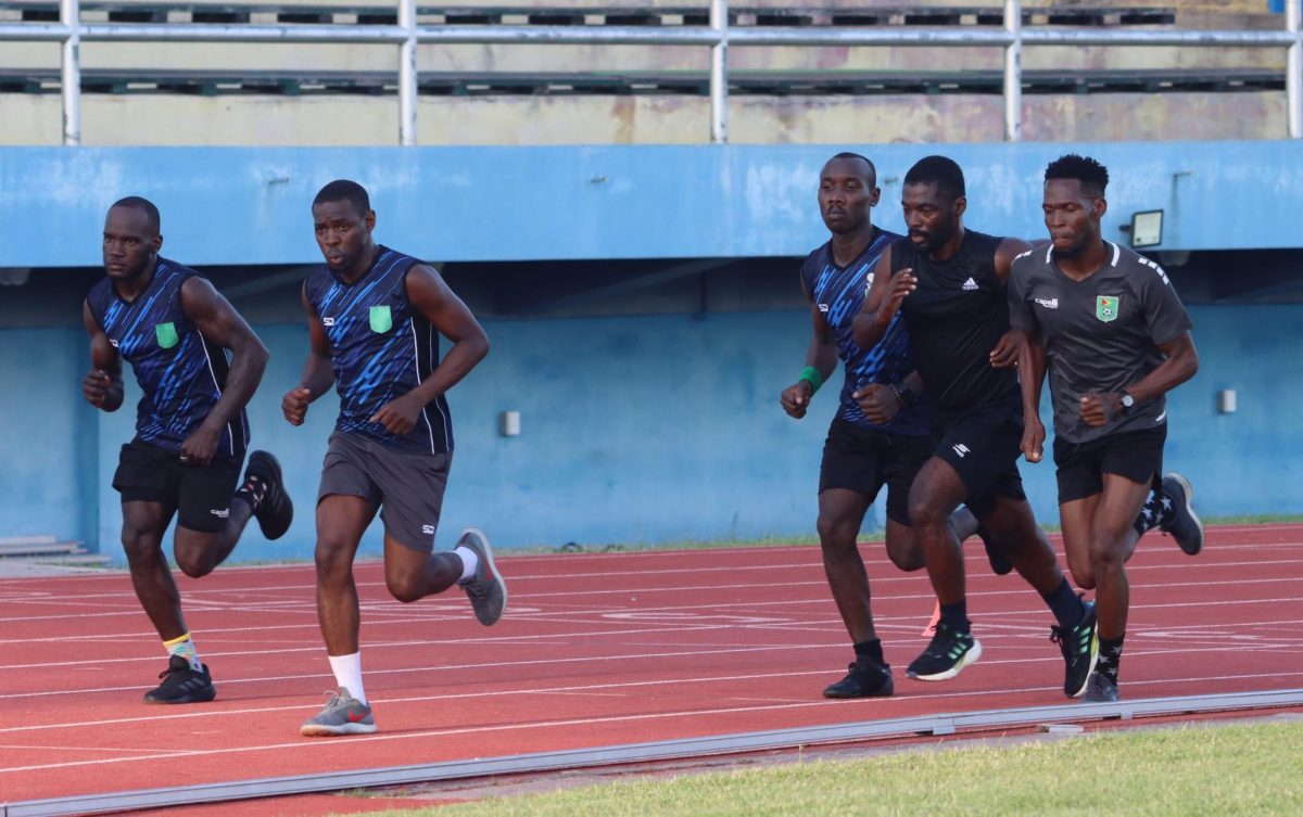 Several of the GFF referees are conducting an aspect of the fitness
assessment at the National Track and Field Centre in Leonora.