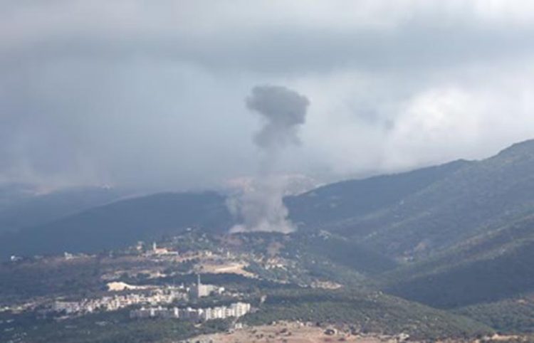 Smoke billows over southern Lebanon, amid ongoing cross-border hostilities between Hezbollah and Israeli forces, as pictured from Marjayoun, Lebanon, near the border with Israel, September 22, 2024.