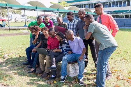 Students of the Computer Science Department, at UG’s Turkeyen Campus (Girendra Persaud photo)
