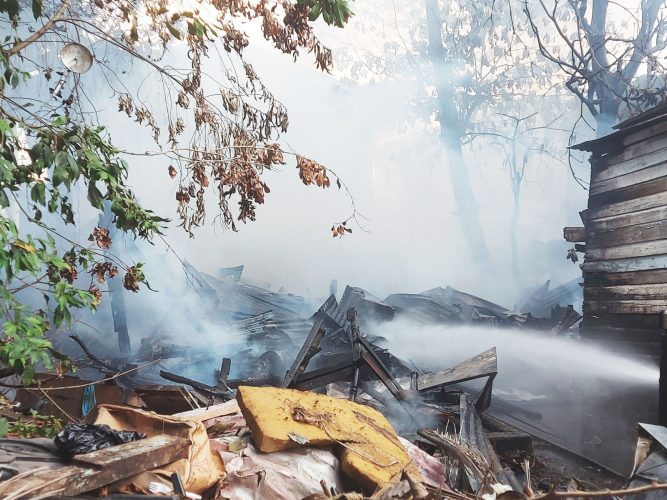 What was left of the back house after the fire