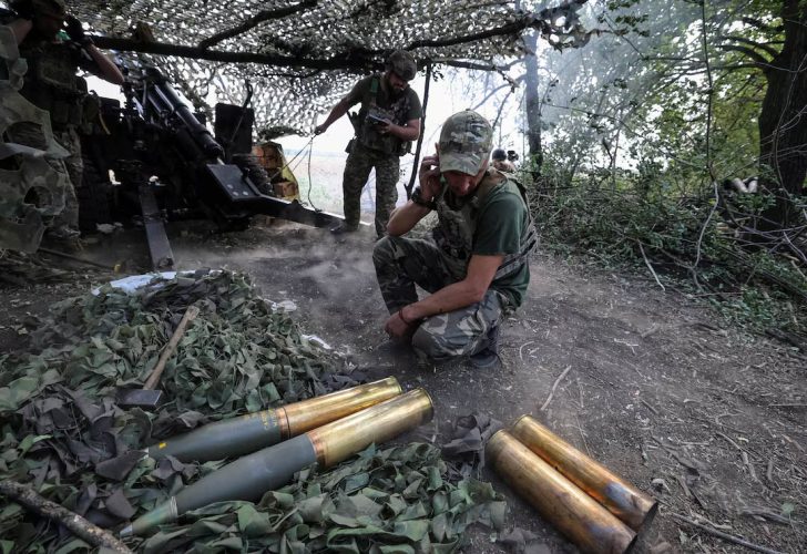 Ukraine artillerymen near Pokrovsk, September 5, 2024.