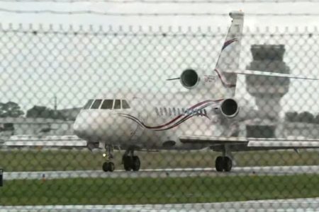 Venezuela President Nicolas Maduro’s airplane lands in the US. Photo by: CNN via CNN Newsource