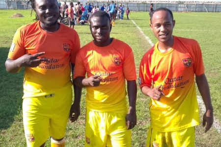 Crane Rovers scorers from left: Donford Williams, Rawl Garrett, and Tyler Wharton.