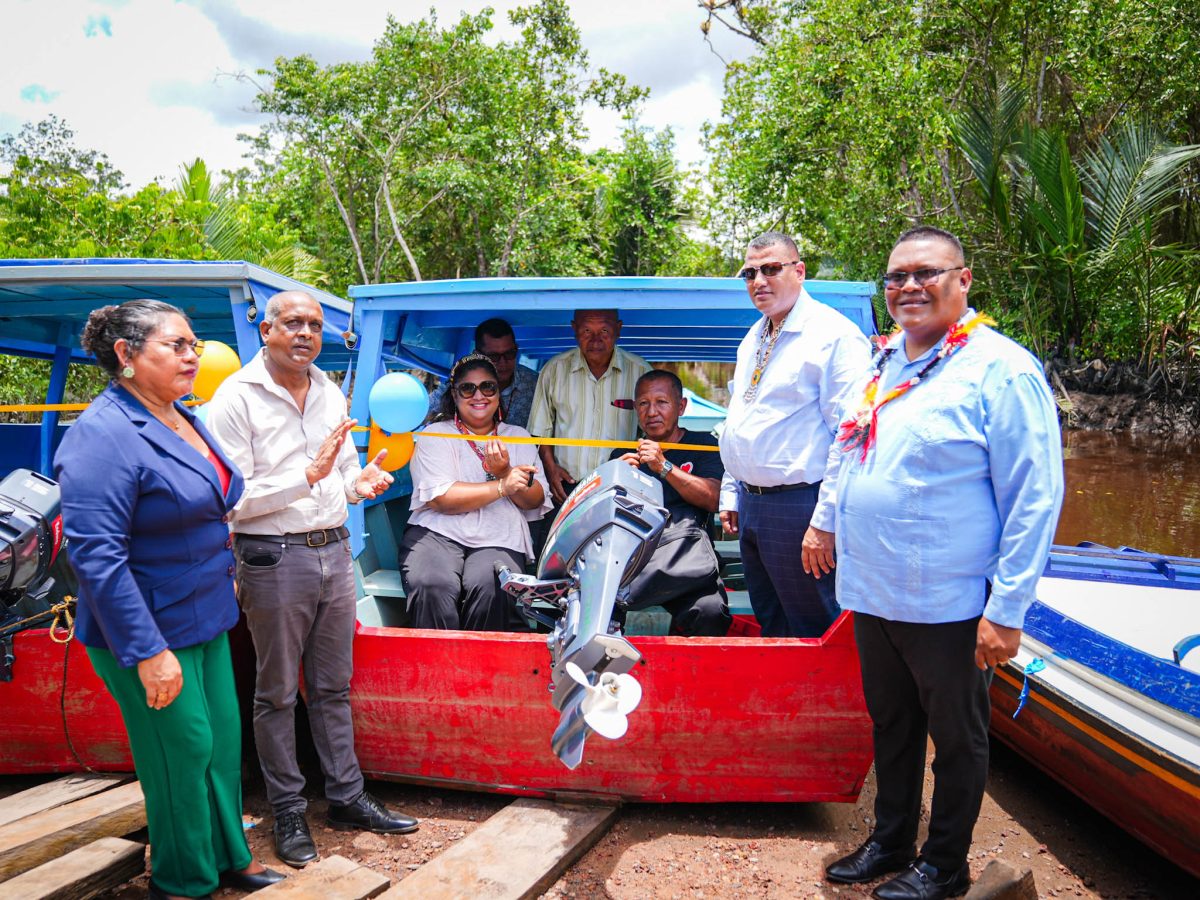 The boats being handed over (Ministry of Education photo)