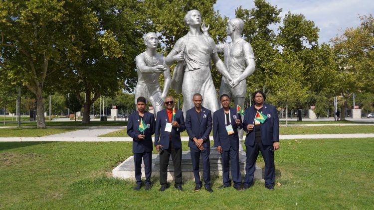 The Guyana Open Chess team in Hungary. (L-R) Sachin Pitamber, Loris Nathoo, FM Anthony Drayton, Keron Sandiford and CM Taffin Khan.
