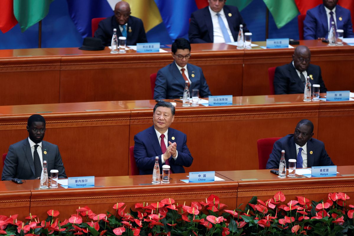 Chinese President Xi Jinping applauds as he attends the opening ceremony of the ninth Forum on China-Africa Cooperation (FOCAC) Summit alongside Senegalese President Bassirou Diomaye Faye, Kenya’s President William Ruto and other leaders, at the Great Hall of the People in Beijing, China September 5, 2024. REUTERS/Florence Lo/File Photo