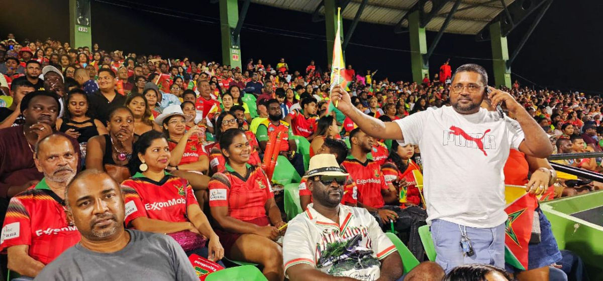  Part of the crowd at last night’s CPL T20 game at Providence which Guyana won. (Ministry of Finance photo)