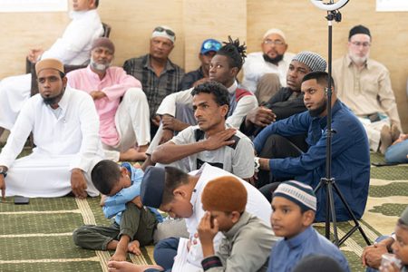 Youman Nabi observances at the Eccles Sunnatul Jamaat yesterday
(Office of the President photo)