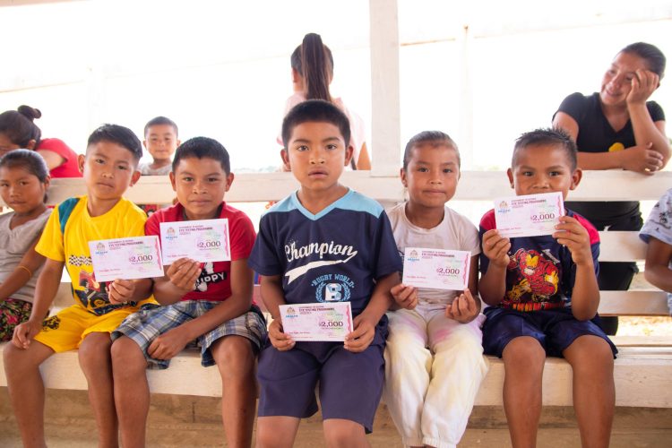 Some of the children from Kurukubaru Village, Region Eight, who benefitted from the Ministry of Health’s eye care programme. 