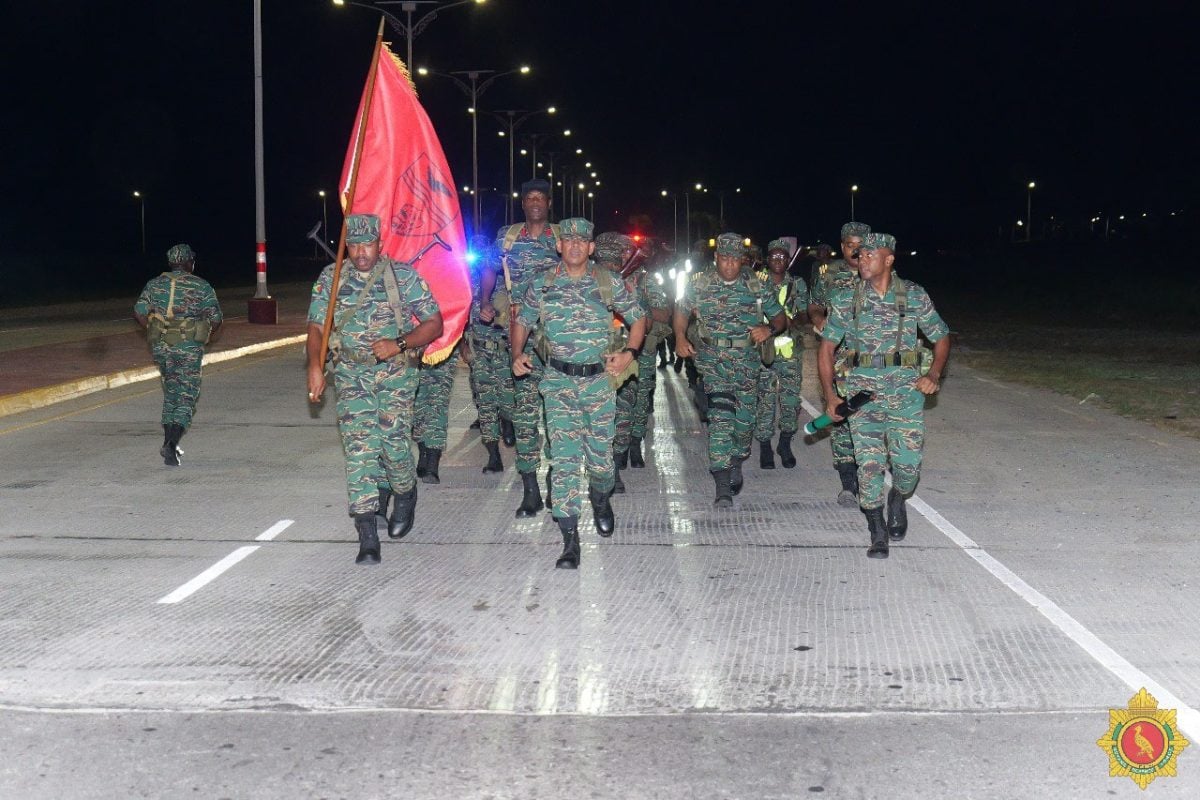 The Guyana Defence Force held its first-ever Command Run on Friday led by Chief of Defence Staff, Brigadier Omar Khan.  Ranks from Defence Headquarters, Base Camp Stephenson, Base Camp Ayanganna, the Air Corps, the Coast Guard, the 31 Special Forces Squadron, the Four Engineers Battalion, the One Infantry Battalion, the Three Infantry Battalion, the Guyana National Reserve and the Coast Guard participated. (GDF photo)