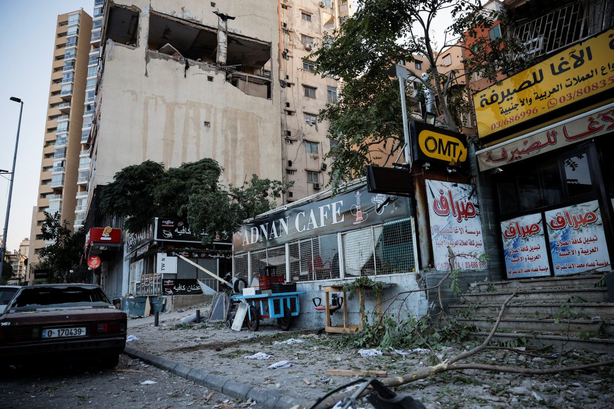 A general view of the buildings damaged in an Israeli strike, amid ongoing cross-border hostilities between Hezbollah and Israeli forces, in Kola, central Beirut, Lebanon September 30, 2024. REUTERS/Louisa Gouliamaki