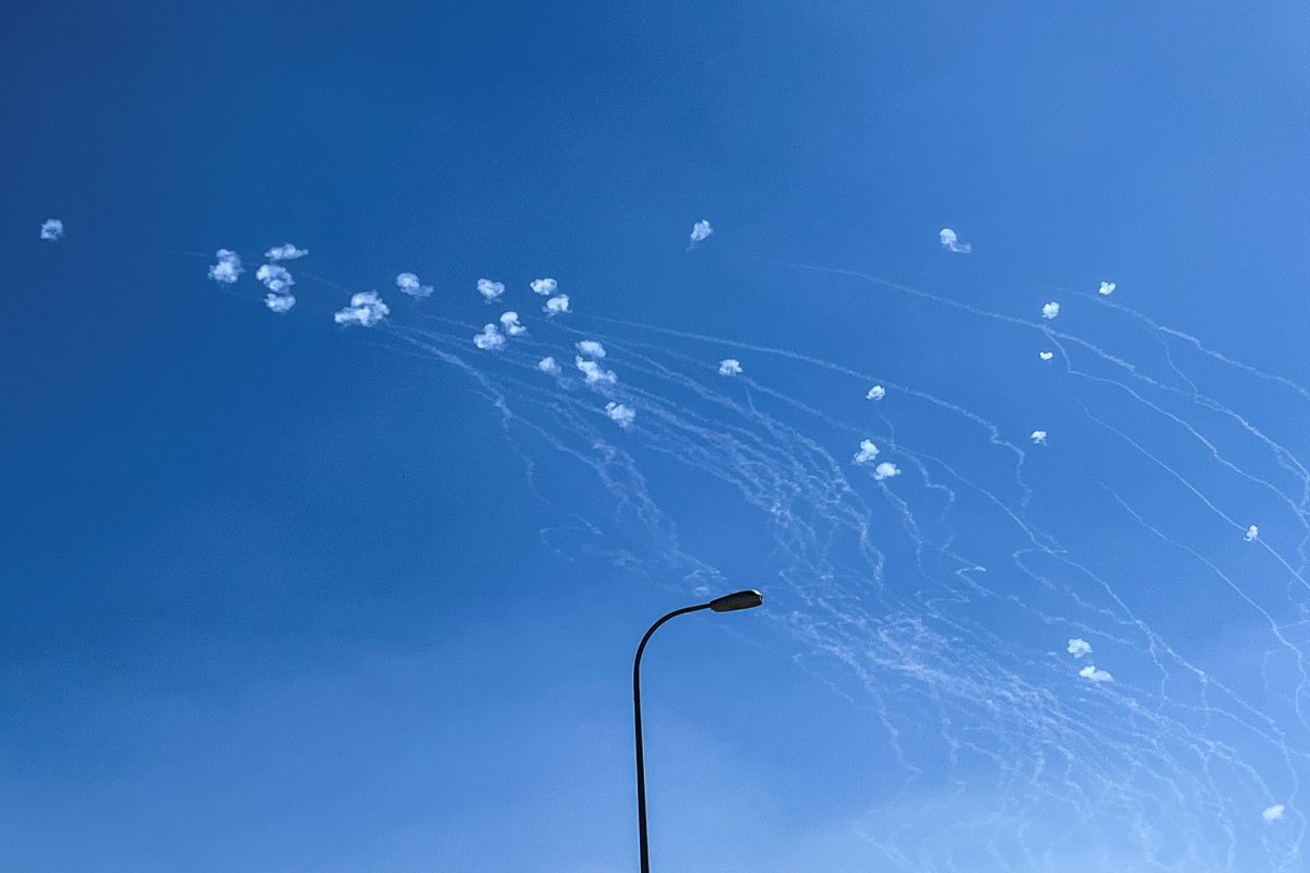 Israel’s Iron Dome anti-missile defense system intercepts rockets fired from Lebanon, amid cross-border hostilities between Hezbollah and Israel, as seen from northern Israel, September 25, 2024. REUTERS/Avi Ohayon