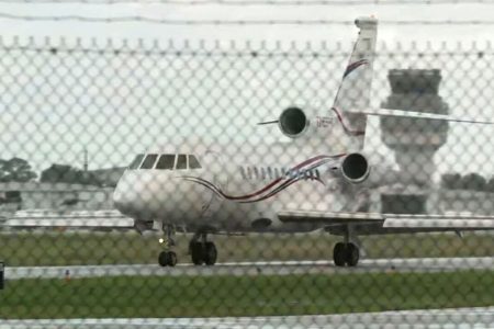 
Venezuela President Nicolas Maduro’s airplane lands in the US. Photo by: CNN via CNN Newsource