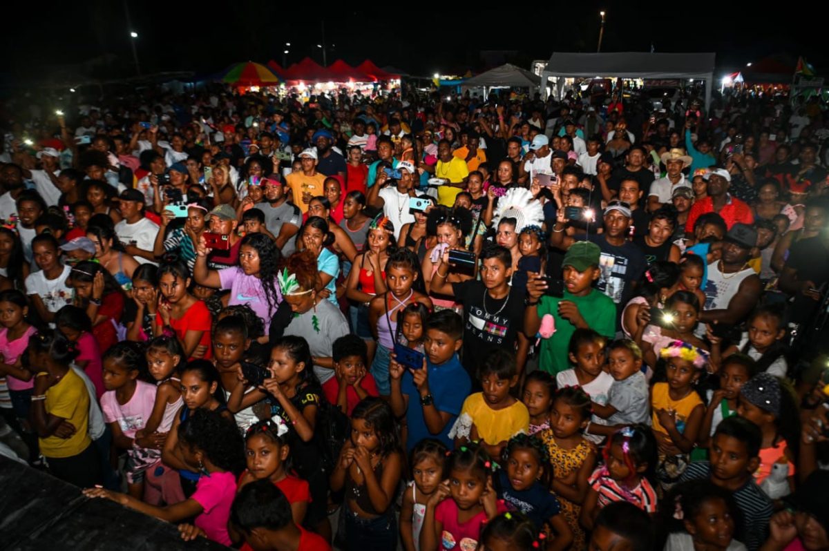 Children were present in large numbers at the Amerindian Heritage celebrations at Swan Village on Sunday. (Facebook page of Kwame Mc Coy, Minister within the Office of the Prime Minister)