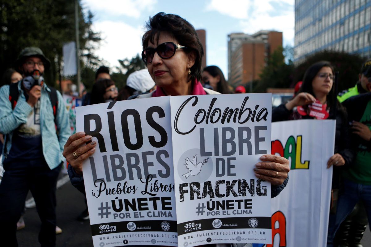 Environmental activists gather to urge world leaders to take action against climate change in Bogota, Colombia September 8, 2018. REUTERS/Luisa Gonzalez/File Photo