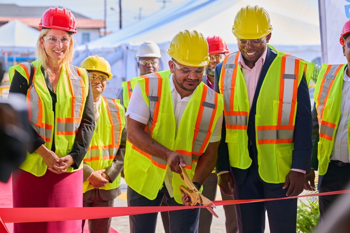 From left are US Ambassador Nicole Theriot, Minister of Natural Resources Vickram Bharrat and  Vaughn Martin, Chairman of the Gases Portfolio in the Massy Group (Massy photo)