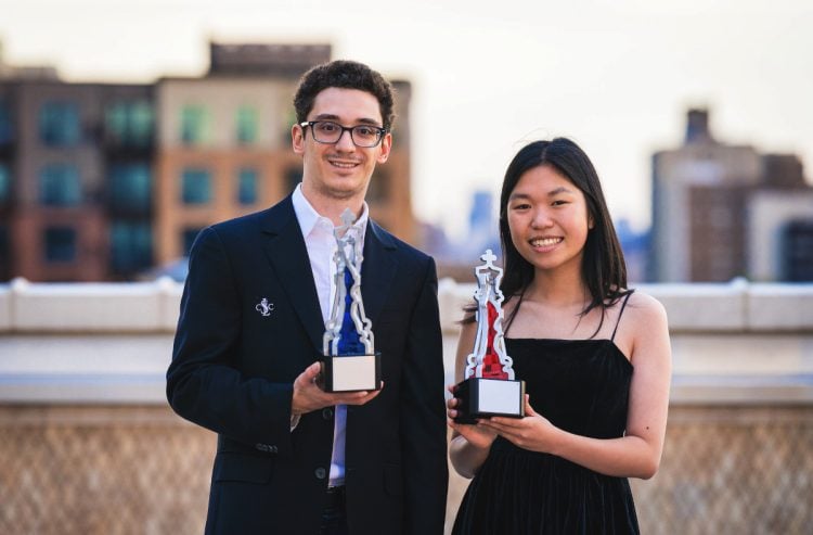 2023 US Chess Champions Fabiano Caruana and Carissa Yip (Photo: Lennart Ootes) 