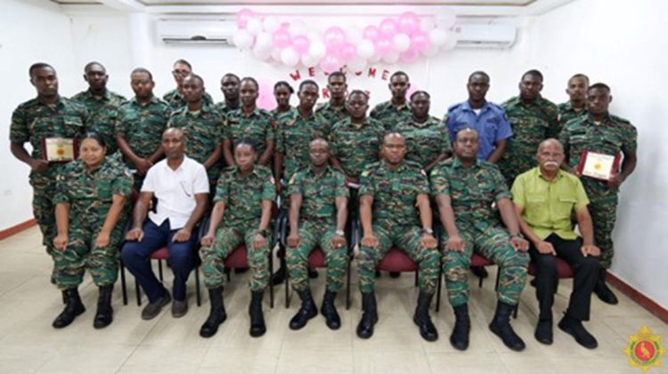 The 17 GDF ranks who successfully completed the Force’s Grade Three Medical Assistant Course
