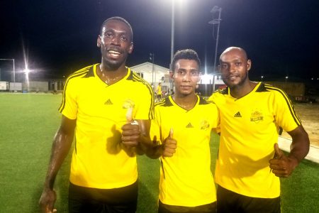 Vengy scorers from left: Angel Hines,
Johemis Mendonza, and Basante Jonmic