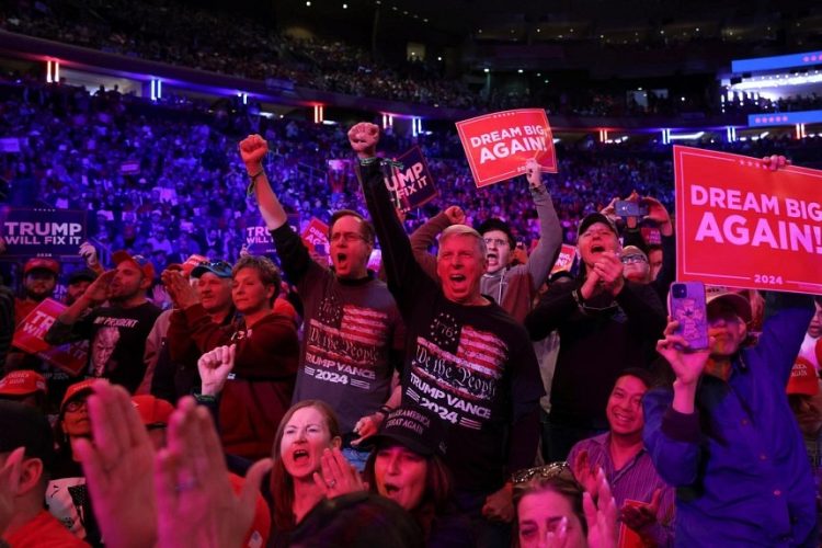 Rally for Donald Trump at Madison Square Garden, New York, October 27, 2024. REUTERS/Brendan McDermid