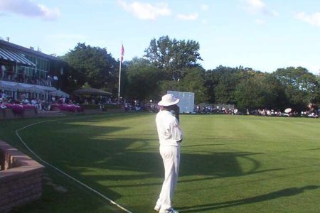 During a match at the Toronto Cricket
Skating and Curling Club (date unknown) (Source: Best Canadian Cricket grounds)
