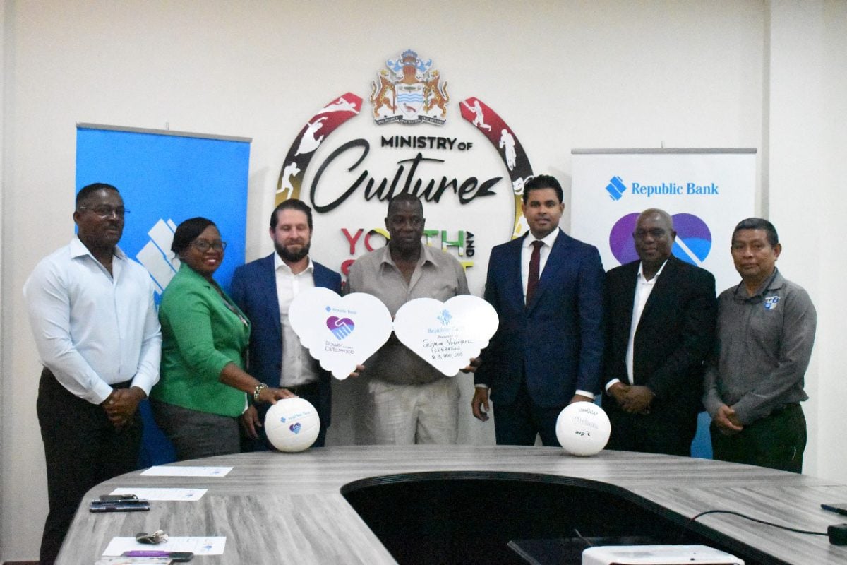 Members of the launch party for the ‘One Guyana’ National B Division Championship