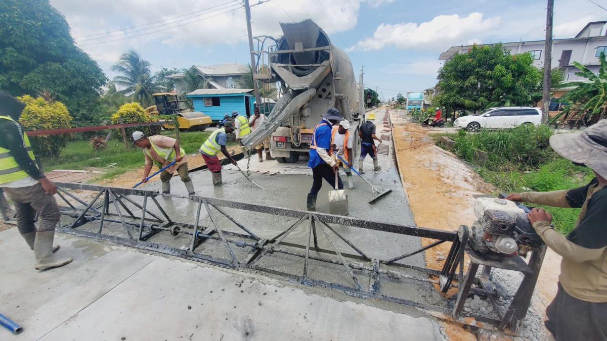  Ongoing construction of the main access road at Belle West, Region 3. (Ministry of Public Works photo)