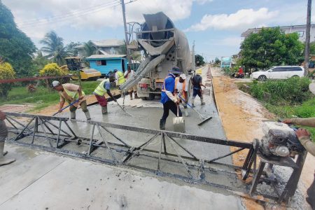  Ongoing construction of the main access road at Belle West, Region 3. (Ministry of Public Works photo)