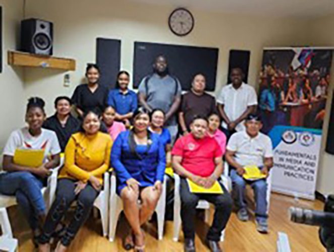 Participants at the training session held at the studios of Radio Lethem, 94.1 FM, Region Nine
