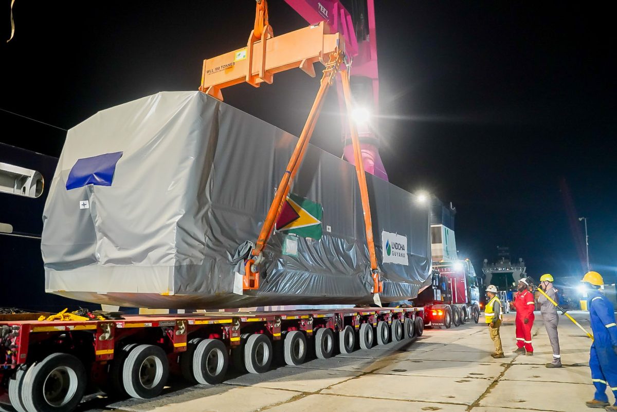 One of the turbines being unloaded
