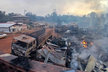 The devastation after the Puruni fire (Guyana Fire Service photo)