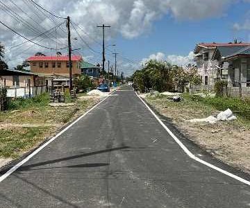 An upgraded road in North East La Penitence, Georgetown