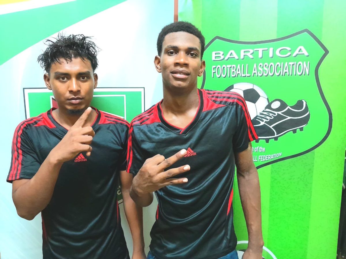 Potaro scorers from left: Derron Baksh and Daniel Gardner