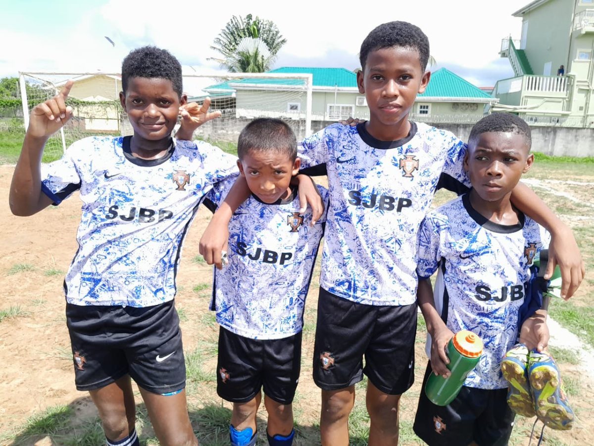 St. John the Baptist scorers from left: Joel DeAndre, Neymar Edwards, Kristan Chandler, and Kareem Welcome