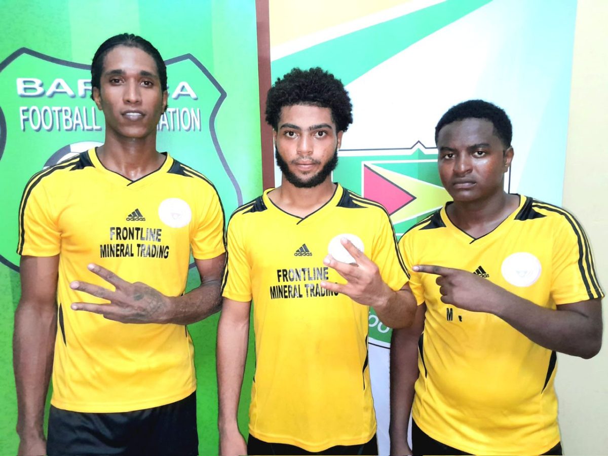 Rivers View scorers from left: Omario Lake, Germaine Goolsarran, and Fenton Wessle
