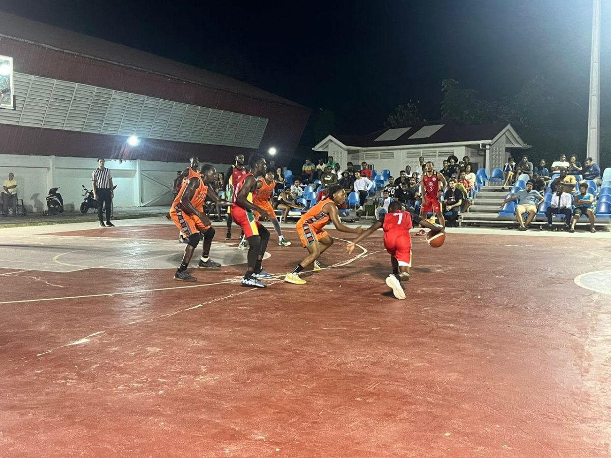 Part of the action between the University of Guyana Trojans and Victory Valley Royals