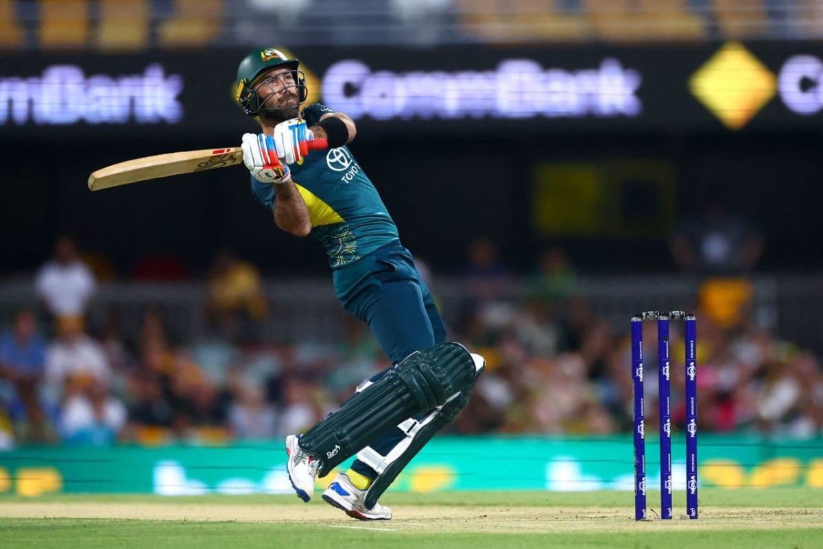 Maxwell swats a delivery into the stands during his top score of 43 (ESPN Cricinfo Photo)
