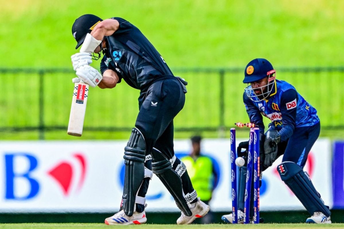 Tim Robinson is bowled by Dunith Wellalage for four (ESPN Cricinfo Photo)