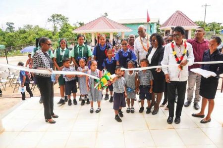 The ribbon cutting
ceremony for the new Port Kaituma Magistrate Court
(DPI photo)