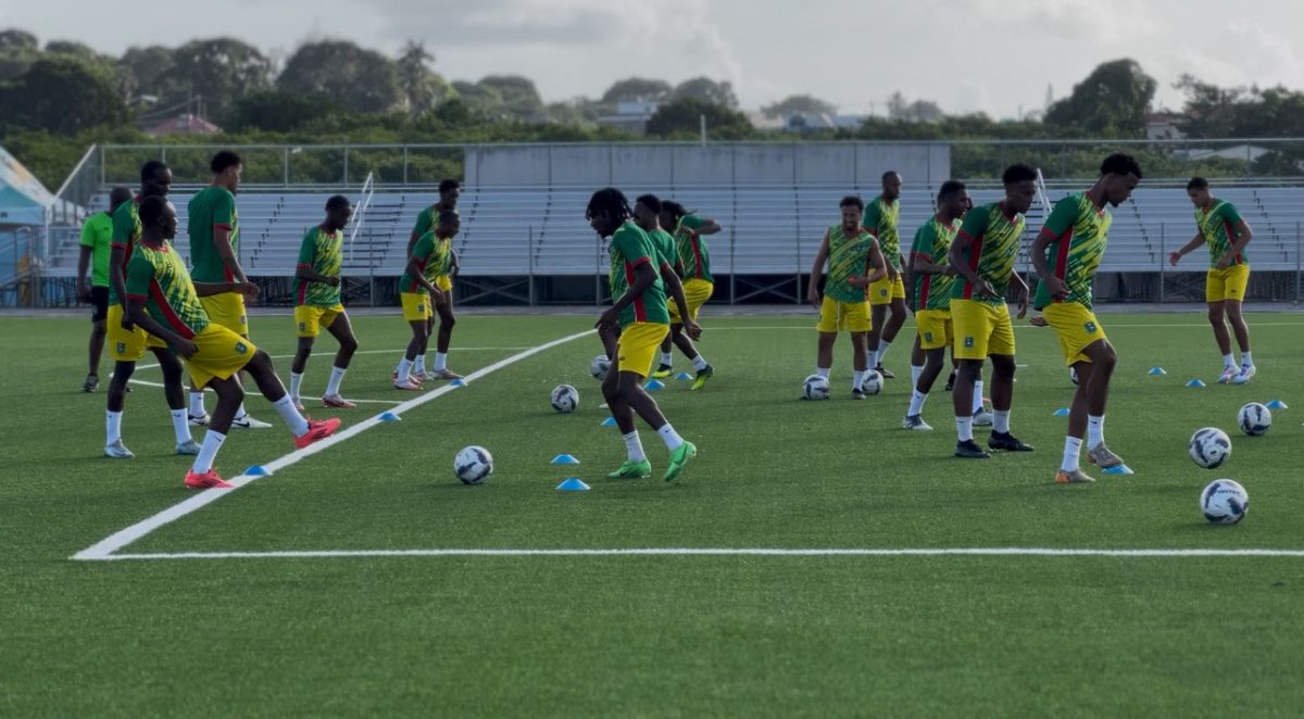 Members of the Golden Jaguars squad being put through their paces during a training session in Barbados
