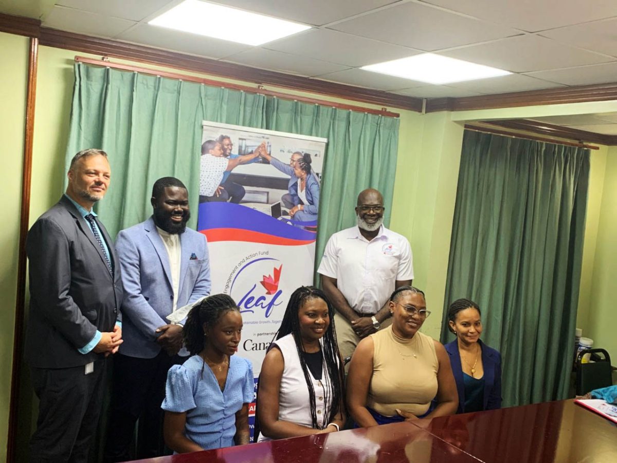 Head of Co-operation at the Canadian High Commission Adam Loyer (left) along with other representatives from LEAF along with representatives from GRPA and Blossom INC