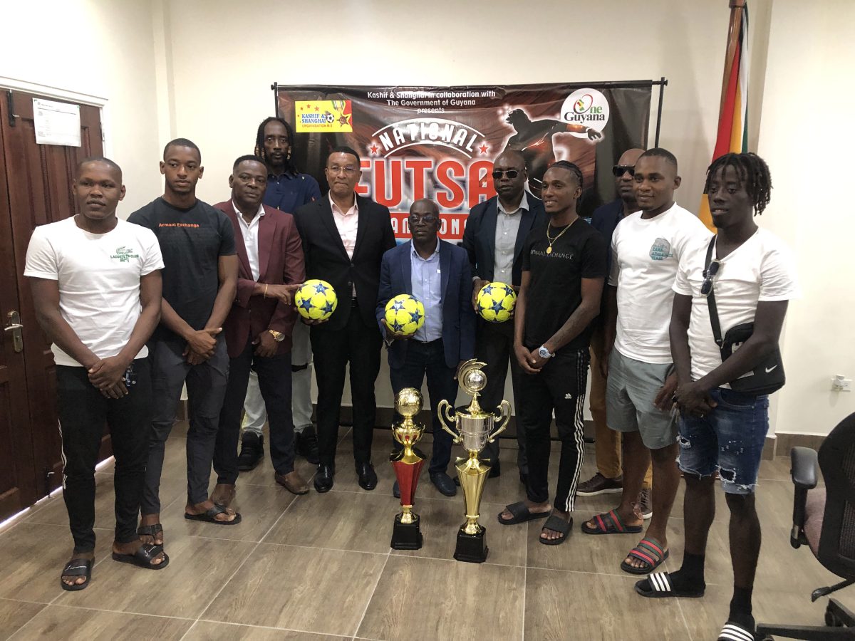 Members of the Kashif & Shanghai Organisation, the NSC, and representatives from the respective teams pose for a photo opportunity following the conclusion of the tournament launch