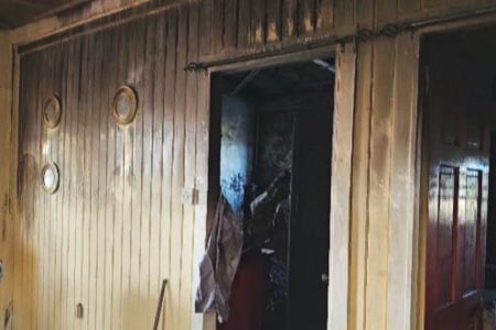 The bedroom that was destroyed by fire
