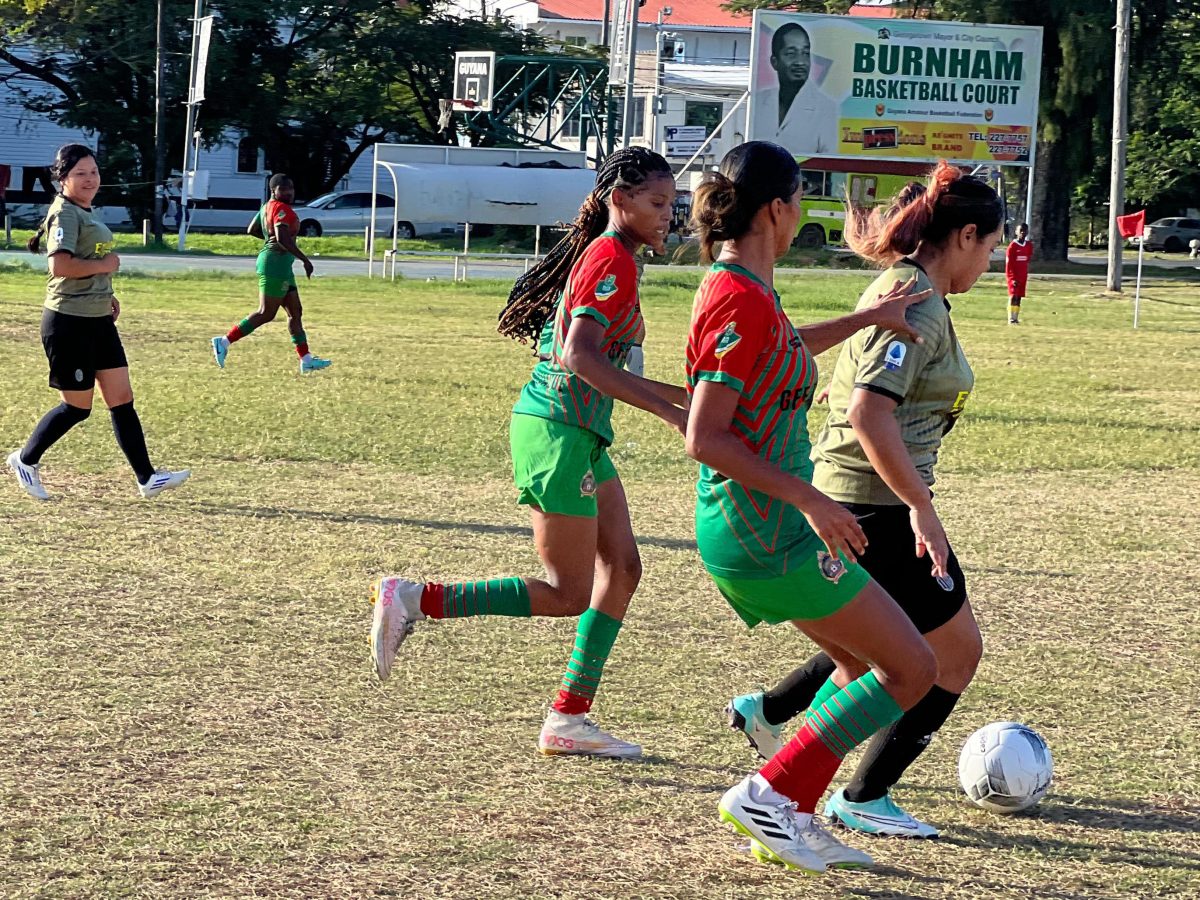 A scene from the ‘Maid Marian Wheat Up’ Women’s Football Championship at the Parade Ground.