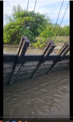 The damaged sluice