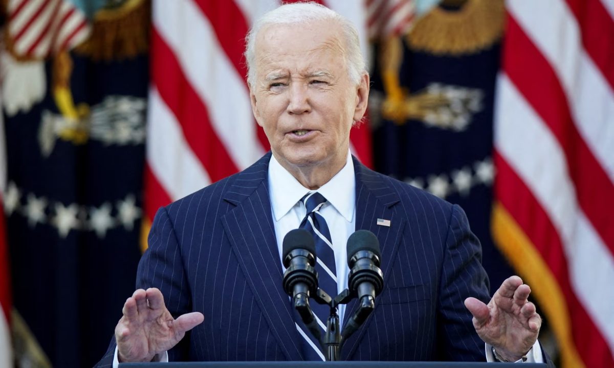 US president Joe Biden delivers remarks on peaceful transition of power to Donald Trump. Photograph: Kevin Lamarque/Reuters