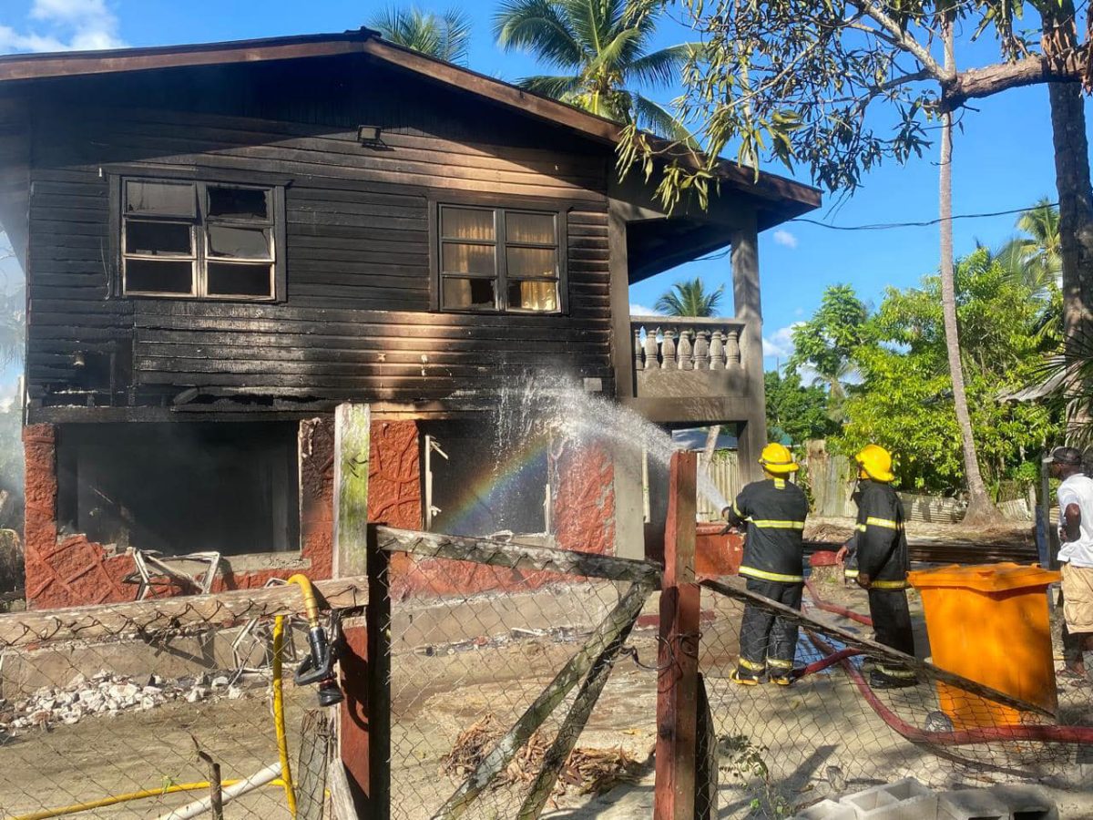 Fire-fighters putting out the blaze (GFS photo)