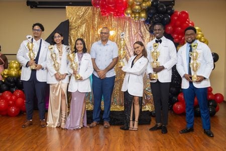 Dr Frank Anthony with some of the newly minted medical doctors