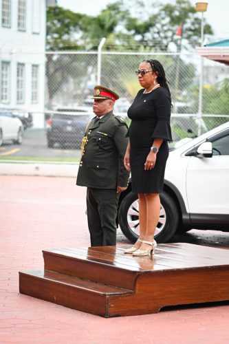 Natalie Campbell-Rodrigues on her arrival for the accreditation ceremony (Office of the President photo)