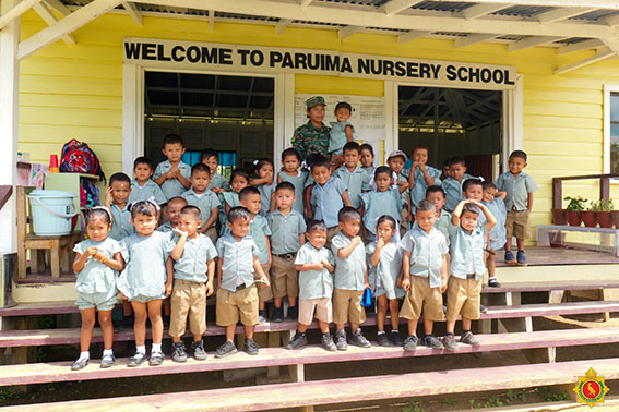 The Guyana Defence Force (GDF) in partnership with the Ministry of Health recently undertook a medical outreach to Paruima, Region Seven. A release from the GDF said that the initiative delivered essential healthcare services to the community, which included dental care, laboratory tests, and outpatient consultations. A total of 88 adults and children benefited from the services provided. In addition, the medical team extended their efforts to the younger generation, offering valuable hygiene education to Nursery and Primary School students. This GDF photo shows the visit to the nursery school.